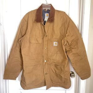 Carhartt Canvas Workwear Chore Jacket Lined C01-BRN Men's Regular 44 EUC